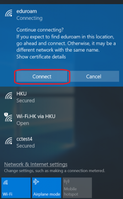 click Connect