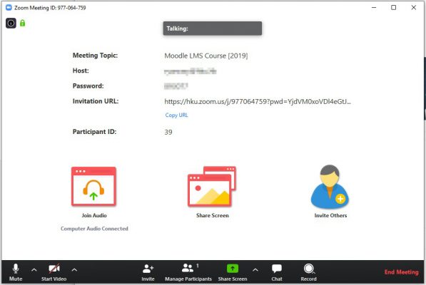 Zoom client open