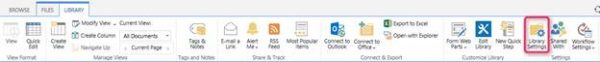 Library tab, library settings