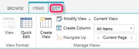 List tab