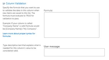 Column validation