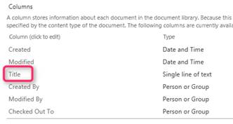 click the name of the column that you want to change