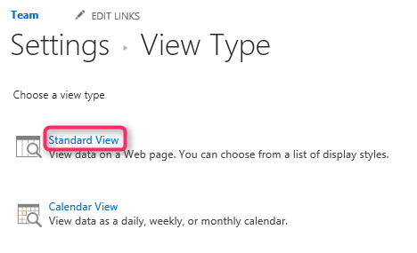 View type page