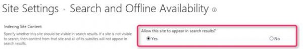 Allow this site to appear in Search results