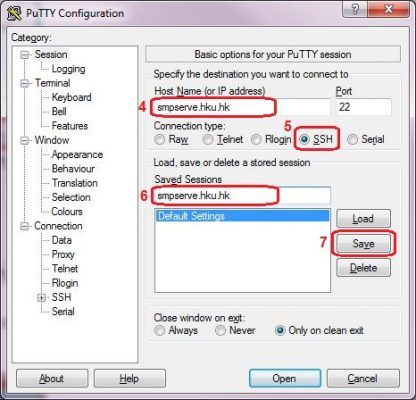 putty ssh options