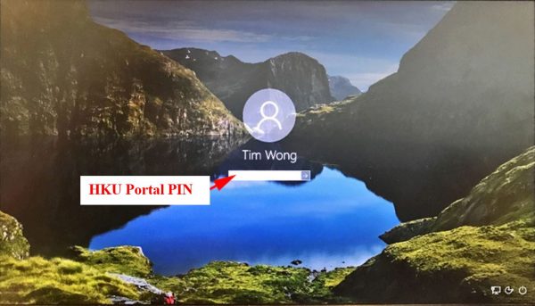 Windows lock screen with login box