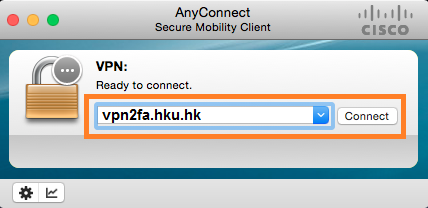 Enter vpn2fa.hku.hk and click Connect button