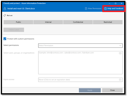 Select help and feedback