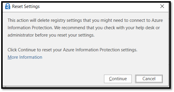 Continue at reset setting