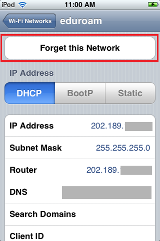 Procedure for iOS to Access eduroam » Information Technology Services