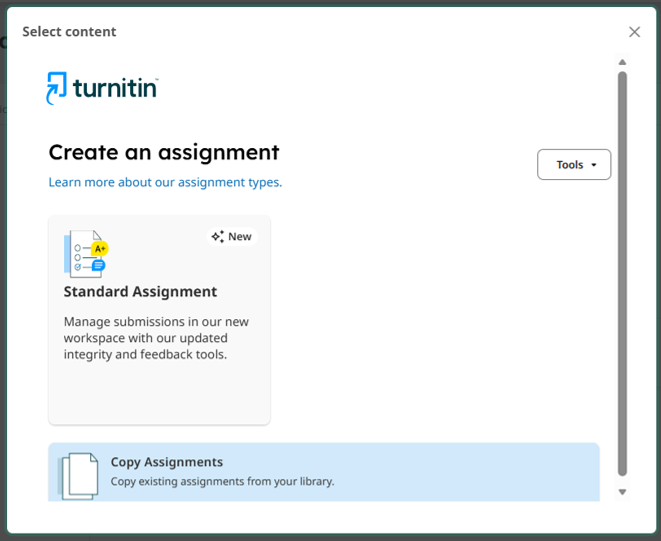 Turnitin_SelectStandardAssignment