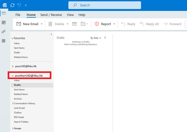 After Outlook restart, the left panel will show the other mailbox being added into your Microsoft 365 Outlook