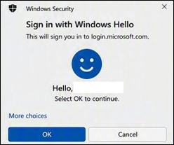 On subsequent logins to Entra ID at the HKU SSO website, select to sign-in with Windows Hello.