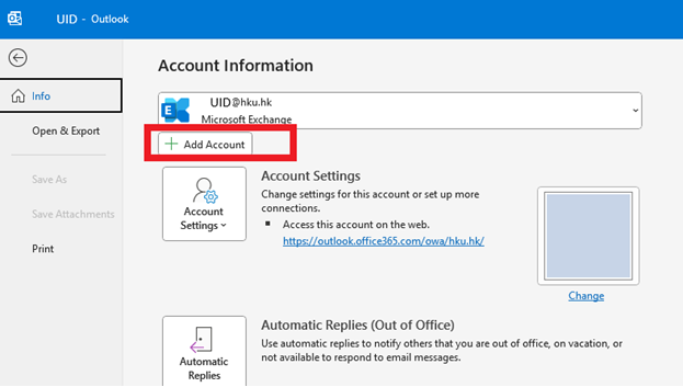 Click “Add Account”