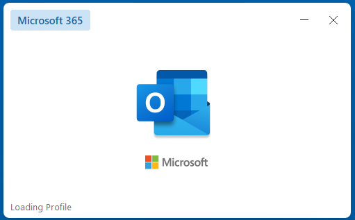 It will show loading profile of Microsoft 365 Outlook