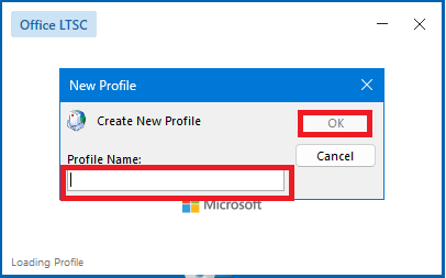 Input Profile Name to create new profile and click “OK” button