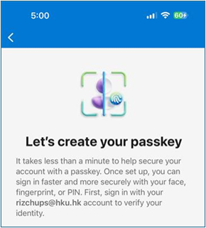 Let’s create your passkey