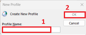 Input Profile Name to create new profile and click “OK” button