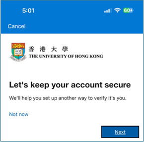 Let's keep your account secure