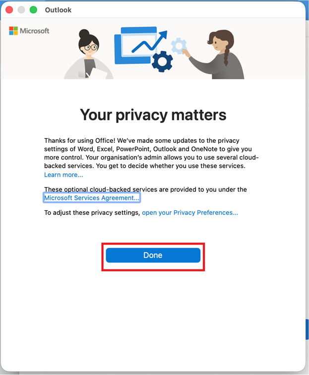 Click “Done” in your privacy matters