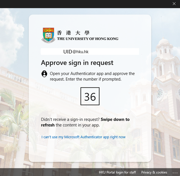 It will go through MFA to approve sign in request