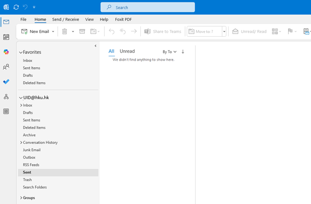 Microsoft Outlook client is ready to use. It will connect to Microsoft Exchange Online to synchronize emails
