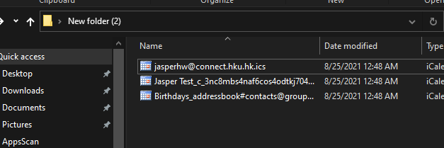 e. When you open the .zip file, you will find an individual .ics file for each of your calendar
