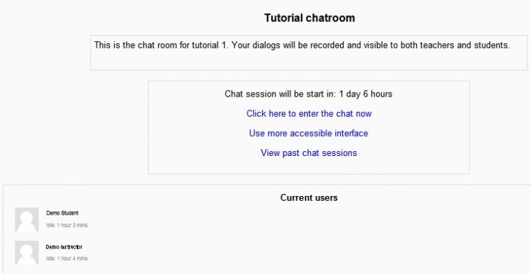 Chat Room Function Example Chat room » Information Technology Services