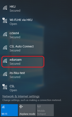 Click eduroam WiFi