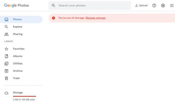google photos interface