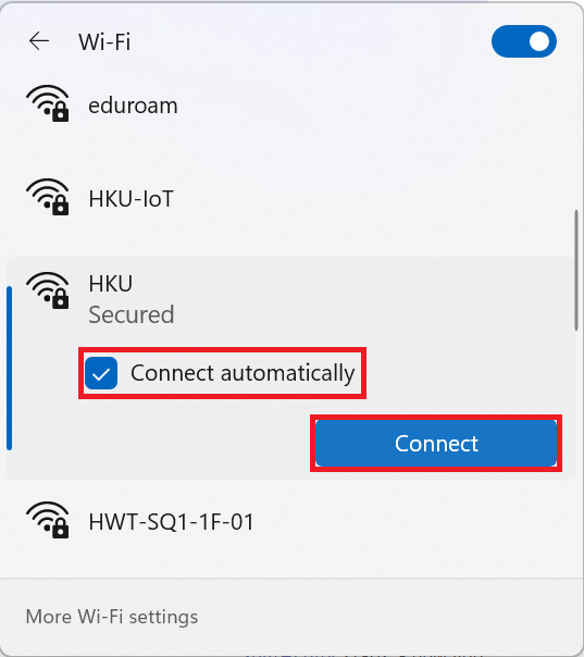 Make sure Connect Automatically is select and Click Connect.