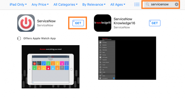 search servicenow