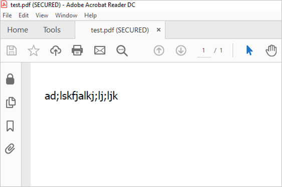 The protected PDF file will be opened and labelled with (SECURED).