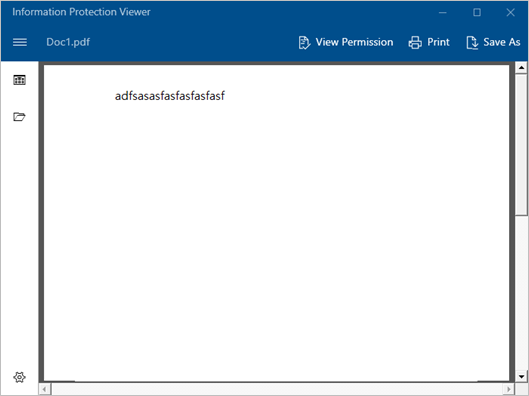 6.	Open PPDF File from PIP Client
I.	Right click the PPDF file and select “Open”.
II.	The content will be displayed inside the AIP Client.
 
III.	You can click the “View Permission” button to check the protection details.