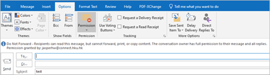 An alert on “Do Not Forward” will be displayed at top of the email.