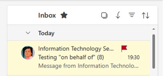 outlook web app - on behalf