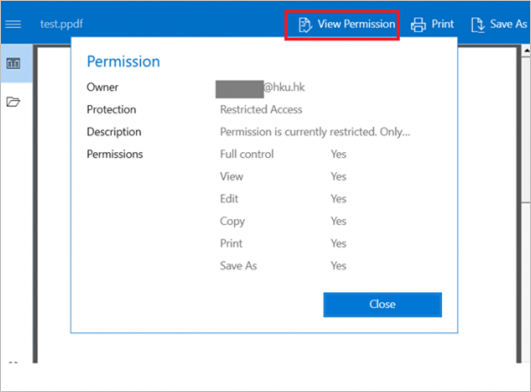 You can view the permission granted by clicking the “View Permission” button.