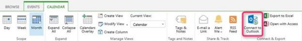 Select Calendar Tab