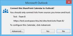 Connect this SharePoint Calendar to Outlook