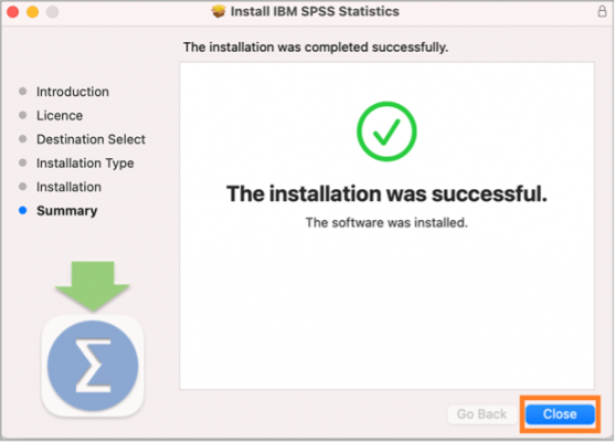 spss mac 10 - install summary success message