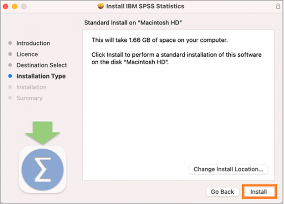 spss mac 7 - install installation type