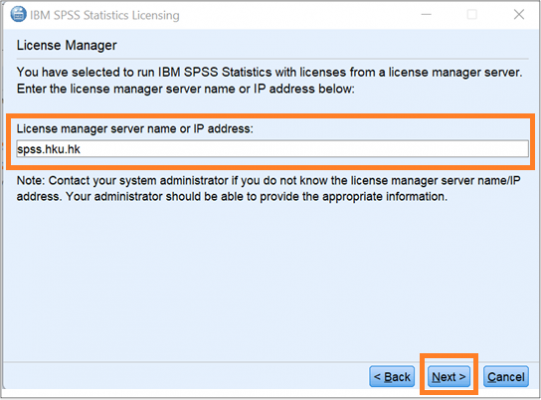 spss win 14 - server address