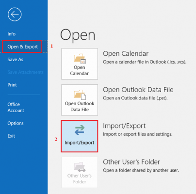 Open Outlook.  Select File, Open & Export and Import/Export