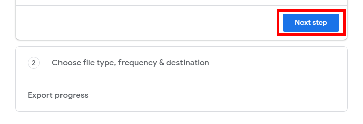 Select Mail and Next step button