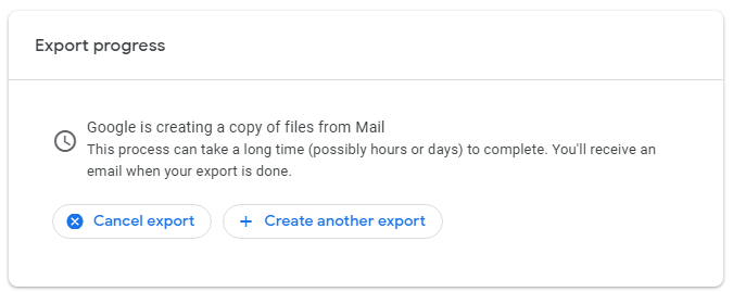 Click Create export