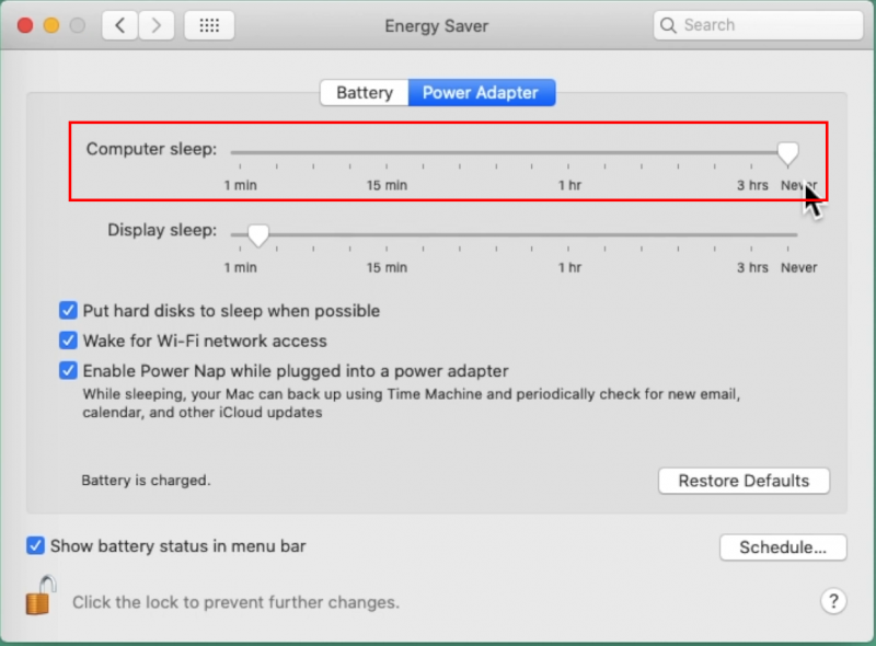Older macOS 10.x can follow this setting: