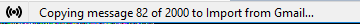 You will see the progress on the status bar