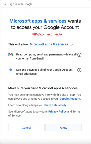 Click Allow in the pop-up window.
