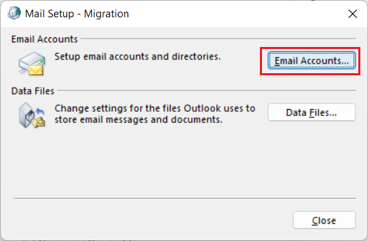 Click Properties, E-mail Accounts and New