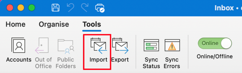 Choose Tools > Import.